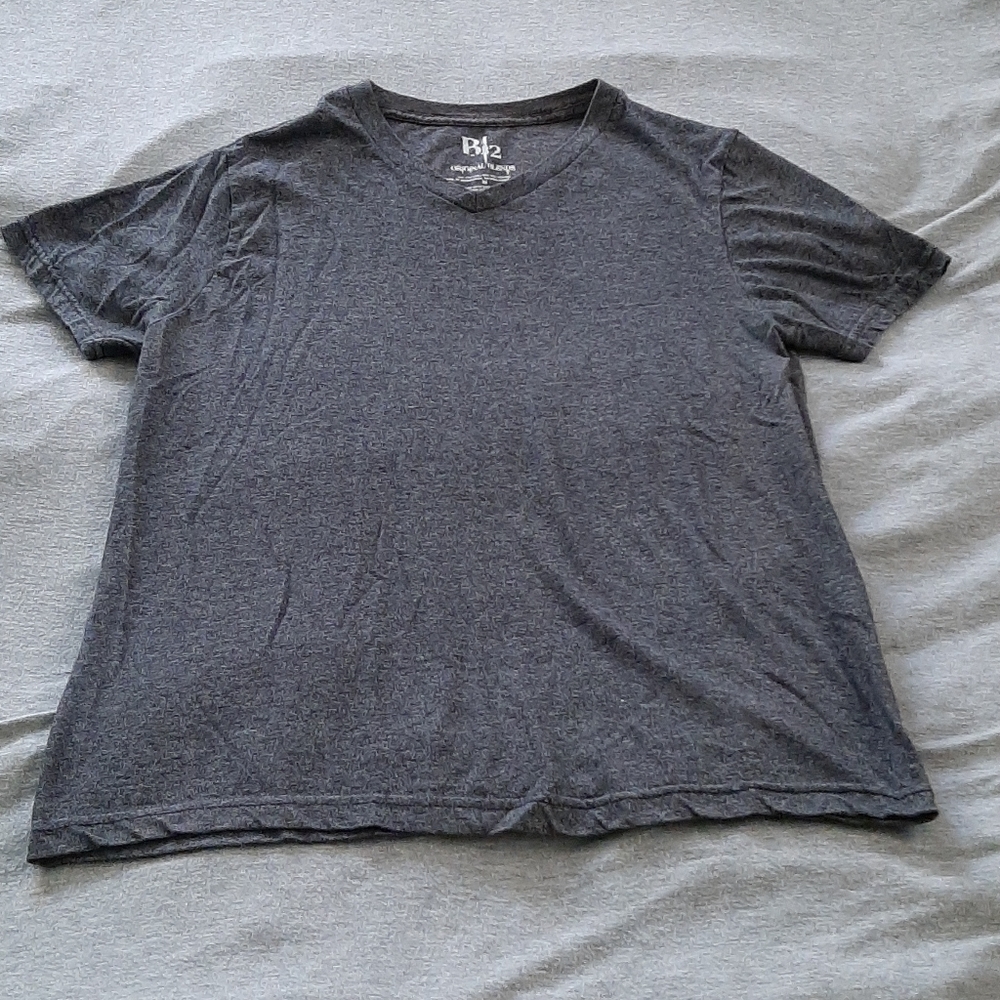 Charcoal grey V neck T shirt